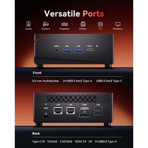 NiPoGi Mini PC<br>AMD Ryzen 7 7730U<br>16GB DDR4 RAM<br>512GB NVME M.2 SSD