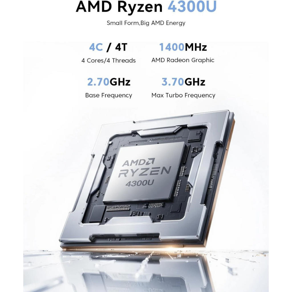 NiPoGi Mini PC<br>AMD Ryzen 3 4300U<br>16GB LPDDR4 RAM<br>256GB oder 512GB M.2 NVME SSD